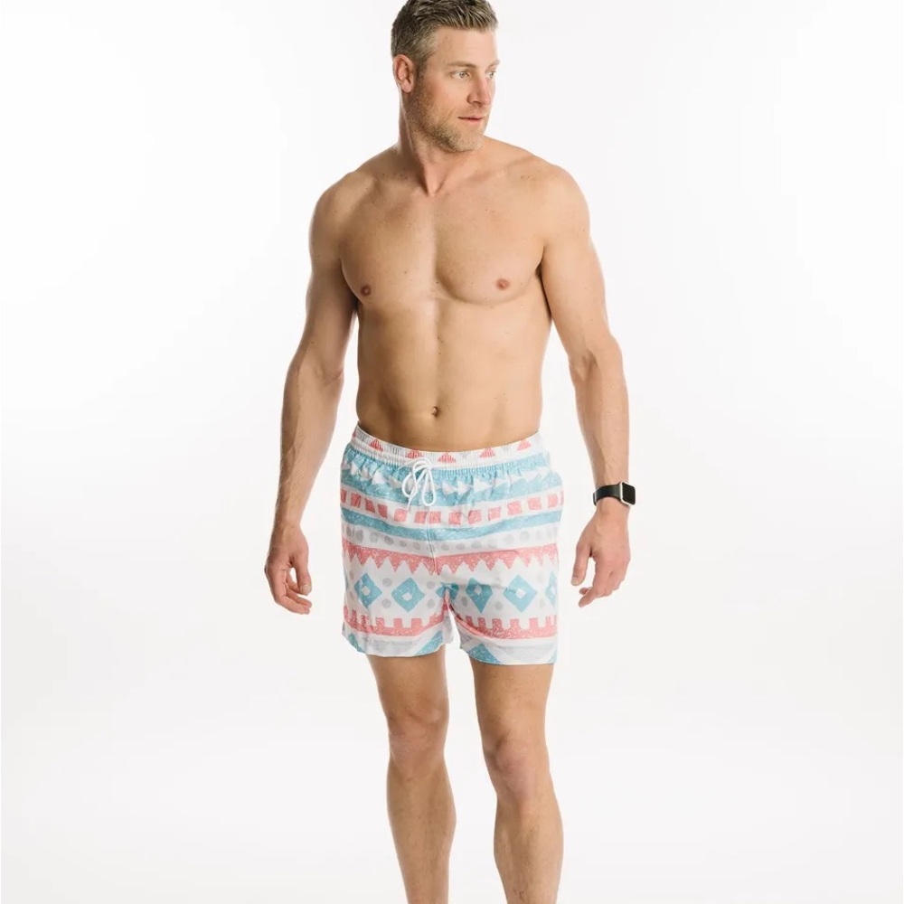Zyia Men's Aztec Blue Bold Swimming Trunks 6"